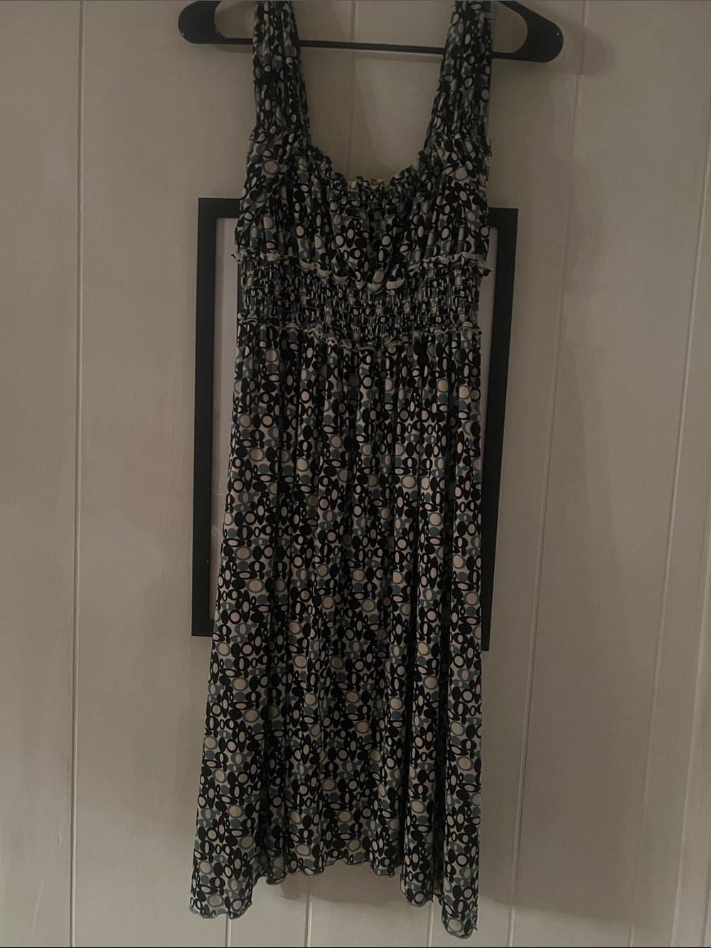 Max Studio Black and White Circle-Print Maxi Dress